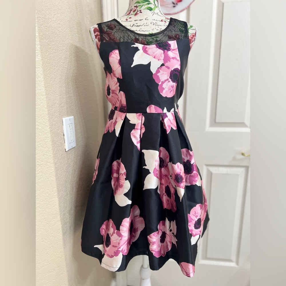 Us Angels Blush Dress with Black Accents